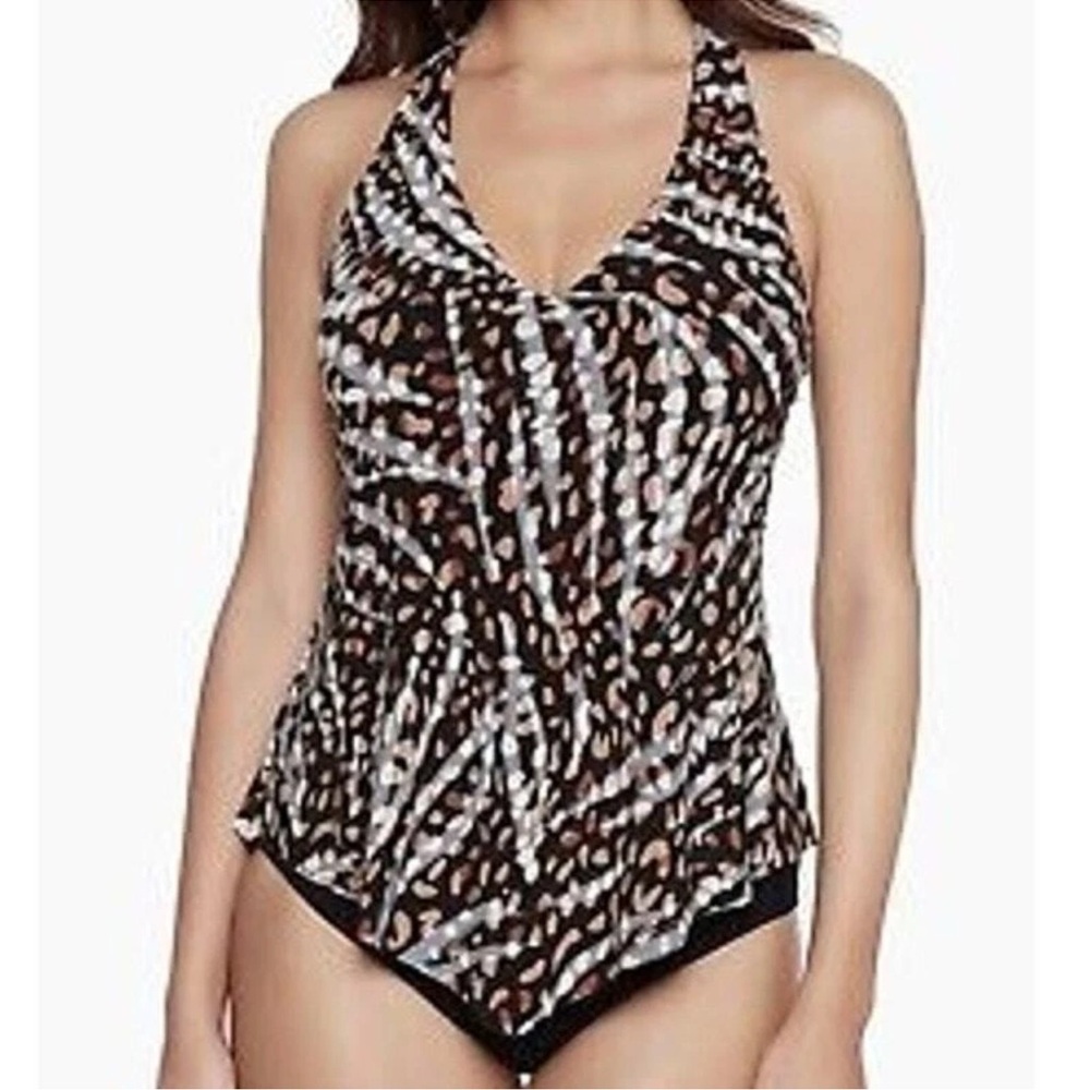 Magicsuit Taylor Leopard Racerback Tankini Size 8 NEW